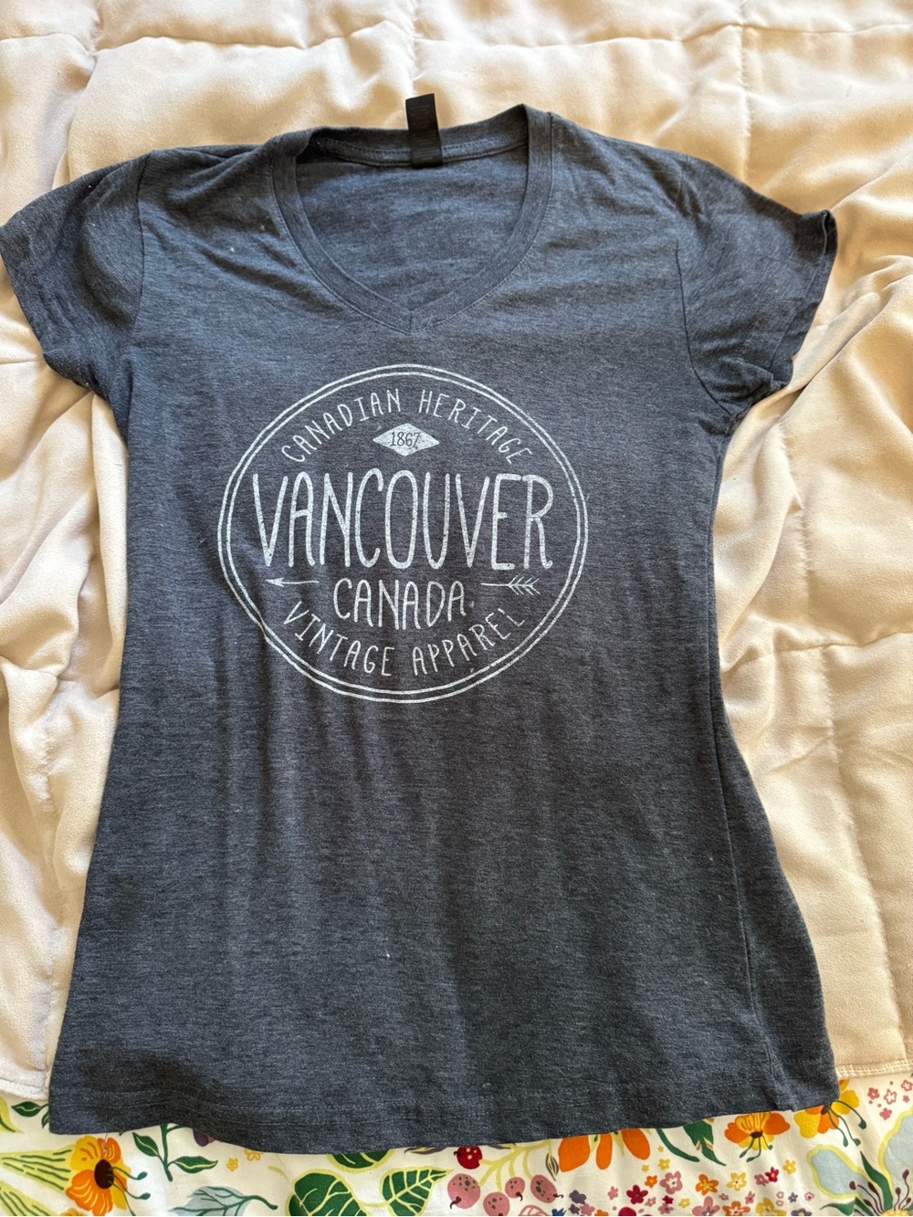Vancouver Canada Graphic Tee - Women's Charcoal V-Neck